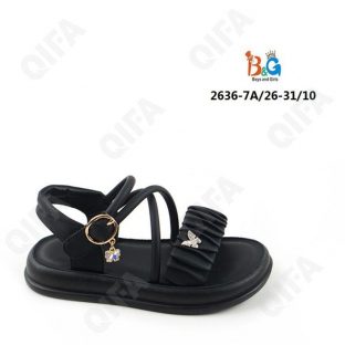 RC51_W2636-7A Чёр 26-1,27-2,28-2,29-2,30-2,31-1 Boys and Girls Туфли Повсед Сандалии Иск.мат, Иск.кожа, ПВХ (PVC-Поливинилхлорид) Лето жен