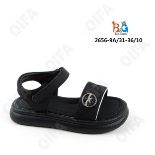 RC51_W2656-9A Чёр 31-1,32-2,33-2,34-2,35-2,36-1 Boys and Girls Туфли Повсед Сандалии Иск.мат, Иск.кожа, ПВХ (PVC-Поливинилхлорид) Лето жен