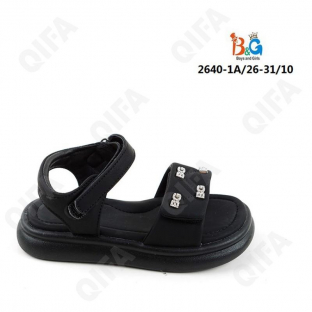 RC51_W2640-1A Чёр 26-1,27-2,28-2,29-2,30-2,31-1 Boys and Girls Туфли Повсед Сандалии Иск.мат, Иск.кожа, ПВХ (PVC-Поливинилхлорид) Лето жен