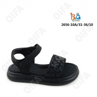RC51_W2656-10A Чёр 31-1,32-2,33-2,34-2,35-2,36-1 Boys and Girls Туфли Повсед Сандалии Иск.мат, Иск.кожа, ПВХ (PVC-Поливинилхлорид) Лето жен