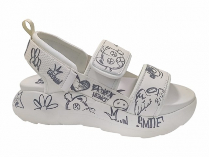 233-530A Бел 35-2,36-2,37-2,38-2,39-2 Indigo kids Туфли Повсед Сандалии Иск.мат, Текстиль, ПУ Лето жен