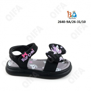 RC51_W2640-9A Чёр 26-1,27-2,28-2,29-2,30-2,31-1 Boys and Girls Туфли Повсед Сандалии Иск.мат, Иск.кожа, ПВХ (PVC-Поливинилхлорид) Лето жен
