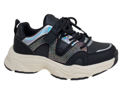 R580794831BK Чёр Сказка П/ботинки Актив.отдых Кроссовки Иск.мат, Текстиль В/О жен