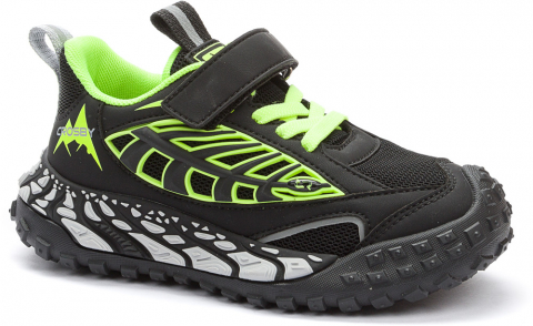 257106/03-01 черный/салатовый 28-2,29-2,30-2,31-1,32-1 Keddo П/ботинки Актив.отдых Кроссовки Иск.мат, Текстиль, ТП.резина В/О Муж