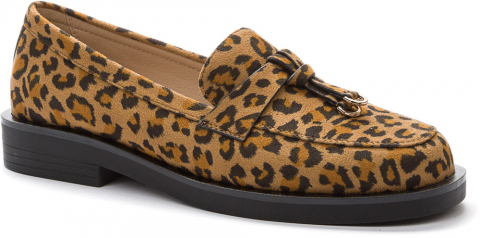 957088/01-04 леопардовый 36-1,37-1,38-2,39-2,40-1,41-1 Keddo П/ботинки Повсед Лоферы Иск.мат, Иск.кожа, ТП.резина Лето жен