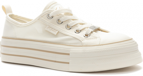 857114/31-02 молочный 36-1,37-2,38-2,39-2,40-2,41-1 Keddo П/ботинки Повсед Полукеды Текстиль, Без подклада, Резина Лето жен