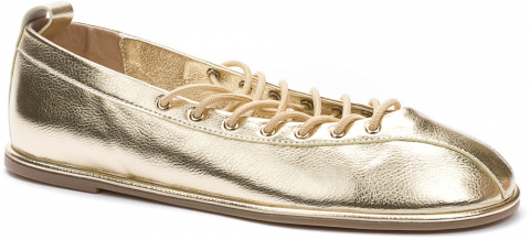 857050/15-05 золотой 36-1,37-2,38-2,39-1,40-1,41-1 Keddo Туфли Повсед Балетки Нат.кожа, Кожподклад, ТП.резина Лето жен