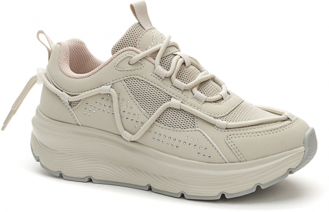 157515/28-02 Беж 36-1,37-1,38-2,39-2,40-1,41-1 Grunberg П/ботинки Повсед Кроссовки Иск.мат, Текстиль, файлон/резина В/О жен