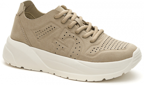 157675/22-01 Беж 34-1,35-1,36-1,37-2,38-2,39-2,40-1 Grunberg П/ботинки Повсед Кроссовки Иск.мат, Без подклада, EPR облегченная резина Лето жен