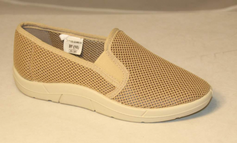 010ПБ-Ж-Т4 (777103-33386)(08) Беж 36-1,37-2,38-2,39-2,40-1,41-1 Almi Туфли Повсед Слипоны Текстиль, Текстиль, ПУ Лето жен