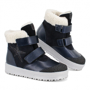 м 4-1532 Син 33-1,34-1,35-1,36-1,37-2 Лель Ботинки Повсед Оксфорд Нат.кожа, Нат.мех, ТЭП Зима жен