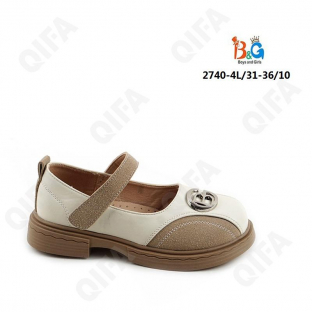 RC51_2740-4L Беж 31-1,32-2,33-2,34-2,35-2,36-1 Boys and Girls Туфли Празд Mary Jane Иск.мат, Иск.кожа, ТПР (TPR-Термопластичная резина) Лето жен