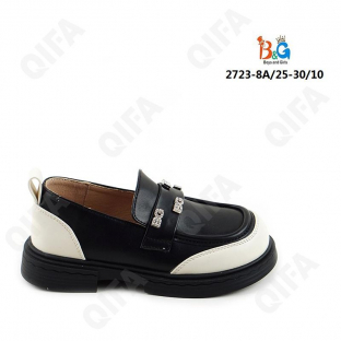 RC51_2723-8A Чёр 25-1,26-2,27-2,28-2,29-2,30-1 Boys and Girls Туфли Школа Лоферы Иск.мат, Иск.кожа, ТПР (TPR-Термопластичная резина) Лето жен