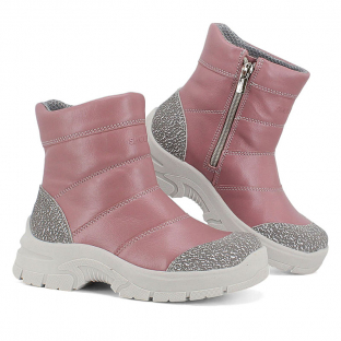 м 4-2129 пыльно-розовый 33-2,34-2,35-2 Лель П/сапоги Повсед Веллингтон Нат.кожа, Нат.мех, ТЭП Зима жен