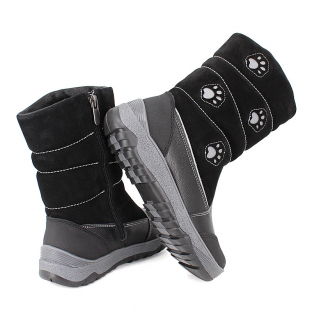 м 4-1278 Чёр 33-2,34-2 Лель П/сапоги Повсед Веллингтон Нат.кожа, Нат.мех, ТЭП Зима жен