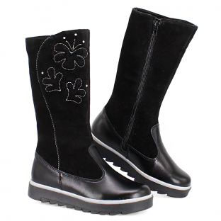 м 4-1291 Чёр 35-2,36-2,37-1,37,5-1 Лель Сапоги Повсед Веллингтон Нат.кожа, Нат.шерсть, ТЭП Зима жен