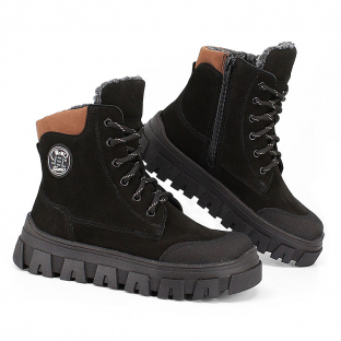 м 3-2237 Чёр 29-1,30-1,31-1,32-1 Лель Ботинки Повсед Дерби Нат.кожа, Нат.мех, ТЭП Зима Муж