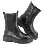 м 5-2241 Чёр 38-1,39-1,40-1,41-1 Лель Ботинки Повсед Челси Нат.кожа, Нат.мех, ТЭП Зима жен