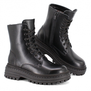 м 4-2257 Чёр 36-2,37-2 Лель Ботинки Повсед Дерби Нат.кожа, Нат.мех, ТЭП Зима жен