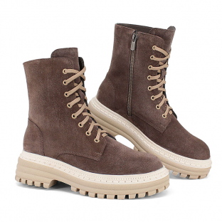 м 5-2257 Сер 38-2,39-2,40-2 Лель Ботинки Повсед Дерби Нат.кожа, Нат.мех, ТЭП Зима жен