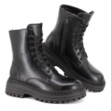 м 5-2257 Чёр 38-2,39-2,40-2 Лель Ботинки Повсед Дерби Нат.кожа, Нат.мех, ТЭП Зима жен