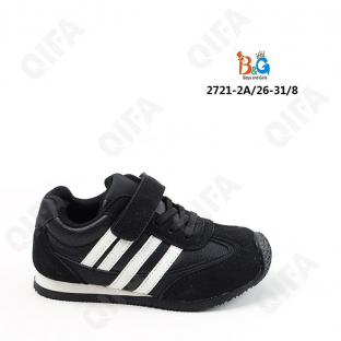 RC51_W2721-2A Чёр 26-1,27-1,28-2,29-2,30-1,31-1 Boys and Girls П/ботинки Актив.отдых Кроссовки Иск.мат, Текстиль, ТПР (TPR-Термопластичная резина) В/О