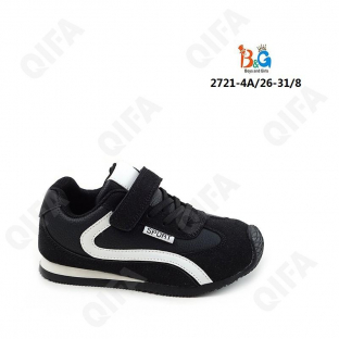 RC51_W2721-4A Чёр 26-1,27-1,28-2,29-2,30-1,31-1 Boys and Girls П/ботинки Актив.отдых Кроссовки Иск.мат, Текстиль, ТПР (TPR-Термопластичная резина) В/О