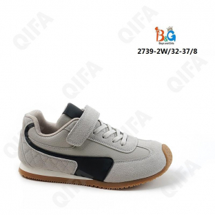 RC51_W2739-2W светло-серый 32-1,33-1,34-2,35-2,36-1,37-1 Boys and Girls П/ботинки Актив.отдых Кроссовки Иск.мат, Текстиль, ТПР (TPR-Термопластичная ре