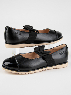 22590п-1 Чёр 30-1,31-1,32-1,33-1,34-1 Kapika Туфли Школа Mary Jane Иск.мат, Кожподклад, Резина Лето жен
