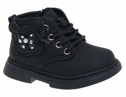 R168995032BK Чёр 22-2,23-2,24-2,25-2,26-2 Сказка Ботинки Повсед Дерби Иск.мат, Байка/Флис В/О жен