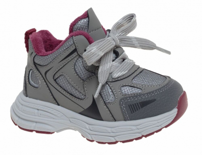 R260895056DGR Т.сер 22-2,23-2,24-2,25-2,26-2 Сказка Ботинки Актив.отдых Кроссовки Иск.мат, Байка/Флис В/О жен