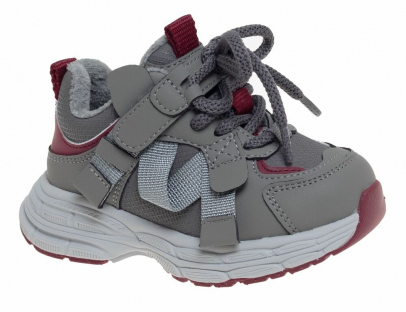 R260895057DGR Т.сер 22-2,23-2,24-2,25-2,26-2 Сказка Ботинки Актив.отдых Кроссовки Иск.мат, Байка/Флис В/О жен