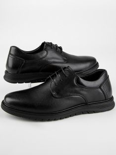 24985 Чёр 39-1,40-1,41-1,42-1,43-1 Kapika П/ботинки Школа Дерби Нат.кожа, Кожподклад, Резина В/О Муж