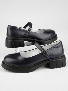 24989п-1 Син 34-1,35-1,36-1,37-1,38-1 Kapika Туфли Школа Mary Jane Иск.мат, Кожподклад, ПУ (полиуретан) Лето жен