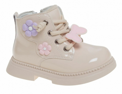 R168995033BE Беж 22-2,23-2,24-2,25-2,26-2 Сказка Ботинки Повсед Дерби Иск.мат, Байка/Флис В/О жен