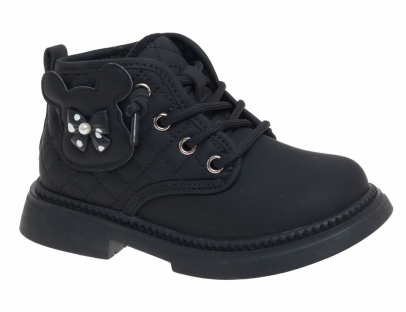 R381895502BK Чёр 27-1,28-2,29-1,30-1,31-2,32-1 Сказка Ботинки Повсед Дерби Иск.мат, Байка/Флис В/О жен