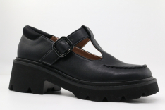 241015п-1 Чёр 35-1,36-1,37-1,38-1,39-1 Kapika Туфли Школа T-STRAP Иск.мат, Кожподклад, ПУ (полиуретан) Лето жен