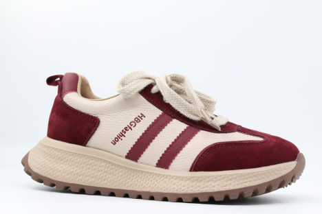 241021-2 Бежевый-Красный 36-1,37-1,38-1,39-1,40-1 Kapika П/ботинки Актив.отдых Кроссовки Нат.кожа, Кожподклад, Резина В/О жен