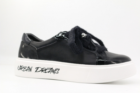 241017п-1 Чёр 36-1,37-1,38-1,39-1,40-1 Kapika П/ботинки Повсед Кроссовки Иск.мат, Кожподклад, ПУ (полиуретан) В/О жен