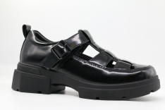 231173п-1 Чёр 34-1,35-1,36-1,37-1,38-1 Kapika П/ботинки Школа Сандалеты Иск.мат, Кожподклад, ПУ (полиуретан) Лето жен