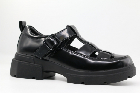 231173п-1 Чёр 34-1,35-1,36-1,37-1,38-1 Kapika П/ботинки Школа Сандалеты Иск.мат, Кожподклад, ПУ (полиуретан) Лето жен