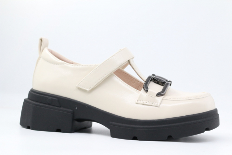 231172п-2 Беж 34-1,35-1,36-1,37-1,38-1 Kapika Туфли Школа T-STRAP Иск.мат, Кожподклад, ПУ (полиуретан) Лето жен