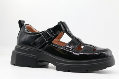 231173п-2 черный лак 34-1,35-1,36-1,37-1,38-1 Kapika П/ботинки Школа Сандалеты Иск.мат, Кожподклад, ПУ (полиуретан) Лето жен