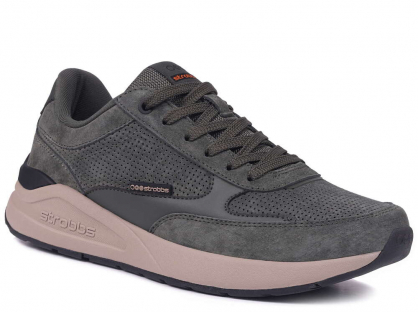 C3816-19 хаки 41-1,42-2,43-2,44-2,45-1 Strobbs П/ботинки Актив.отдых Кроссовки Нат.кожа, Текстиль, ЭВА,Резина,ТПУ вставка В/О Муж