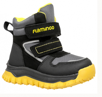 252D-Z3-6394 Чёр и сер 24-2,25-2,26-2,27-2,28-2,29-2 Flamingo Ботинки Повсед Оксфорд Иск.мат, Нат.шерсть, ТЭП Зима Муж