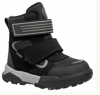 252M-G5-6286 Чёр 27-2,28-2,29-2,30-2,31-2,32-2,33-2 Flamingo Ботинки Повсед Оксфорд Иск.мат, Мемб/нат.шерсть, ТЭП Зима Муж