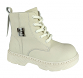 252B-Z3-6397 молочный 27-1,28-1,29-1,30-1,31-1,32-1 Flamingo Ботинки Повсед Дерби Иск.мат, Байка/Флис, ТЭП В/О жен