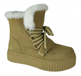 252D-Z11-6385 Песочный 33-2,34-2,35-2,36-2,37-2,38-2 Flamingo Ботинки Повсед Оксфорд Иск.мат, Нат.шерсть, Резина Зима жен