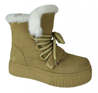 252D-Z11-6385 Песочный 33-2,34-2,35-2,36-2,37-2,38-2 Flamingo Ботинки Повсед Оксфорд Иск.мат, Нат.шерсть, Резина Зима жен