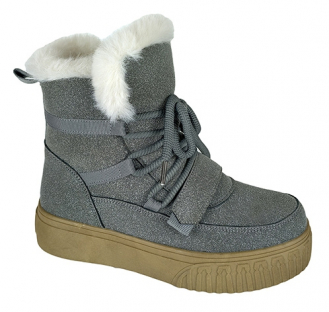 252D-Z11-6386 Сер 33-2,34-2,35-2,36-2,37-2,38-2 Flamingo Ботинки Повсед Оксфорд Иск.мат, Нат.шерсть, Резина Зима жен